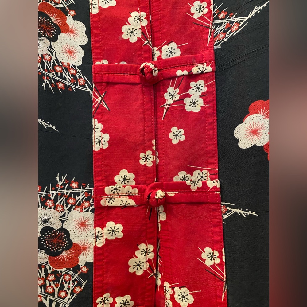 Silk Asian inspired kimono jacket sz 3/xl